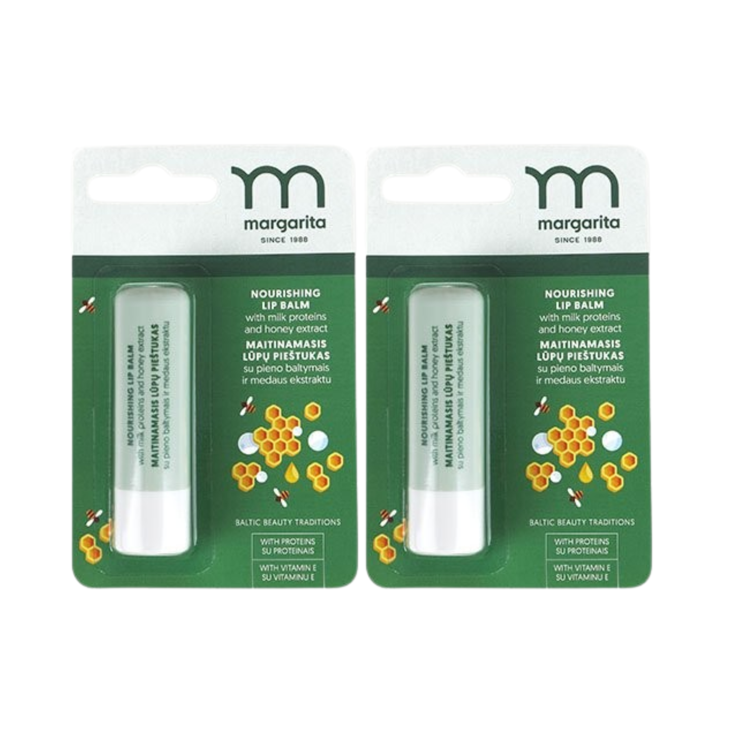 2 Nourishing Lip Balm with Milk and Honey, 3,7g each