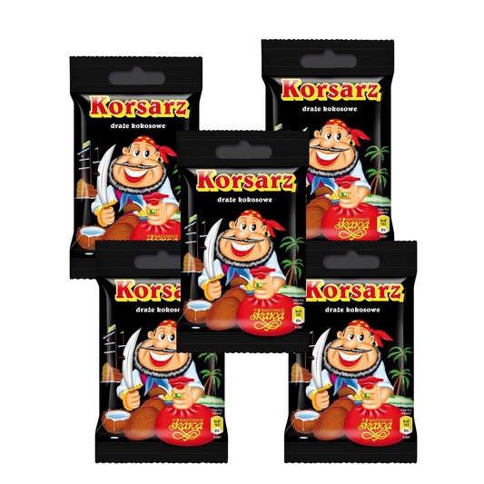 5 Chocolate Covered Coconut Dragee Pirate, 70g