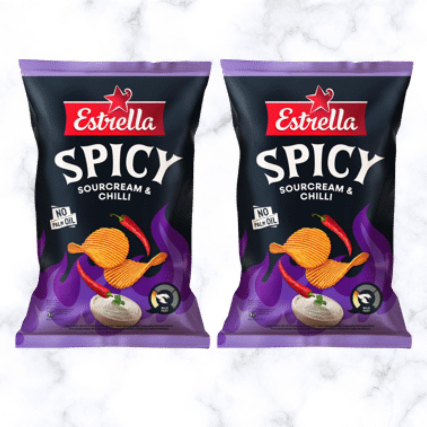 2 Potato chips ESTRELLA Spicy sourcream & chili, 115g
