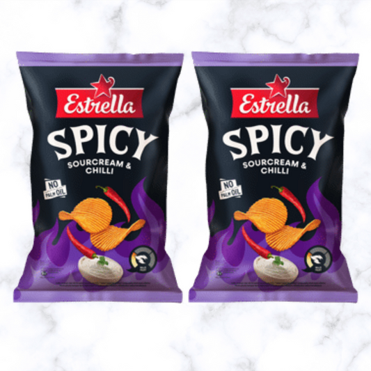 2 Potato chips ESTRELLA Spicy sourcream & chili, 115g
