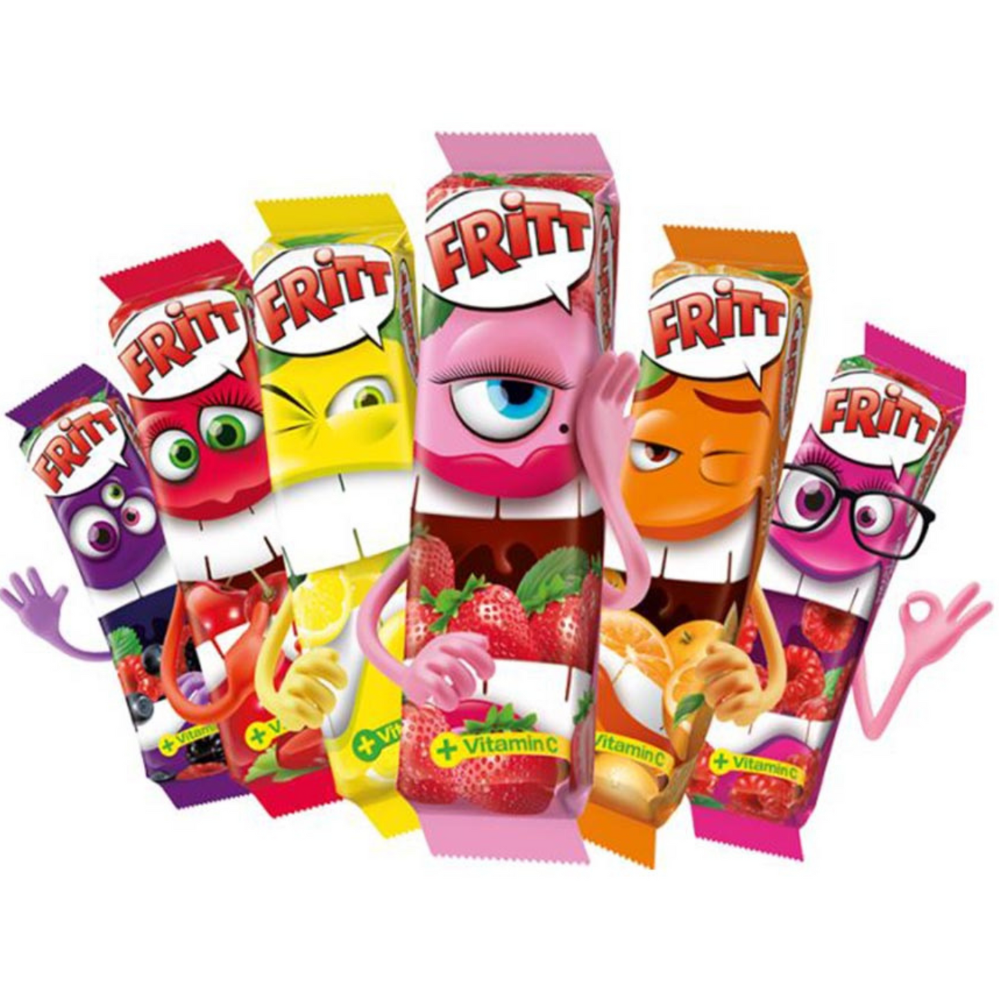 6 FRITT Chewy Candy Mix, 70g each