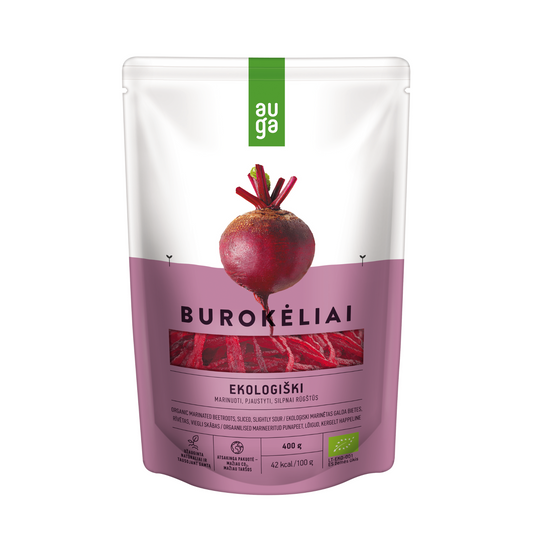 Lithuanian chopped Organic pickled beets slightly Sour, 400g 14.10oz.