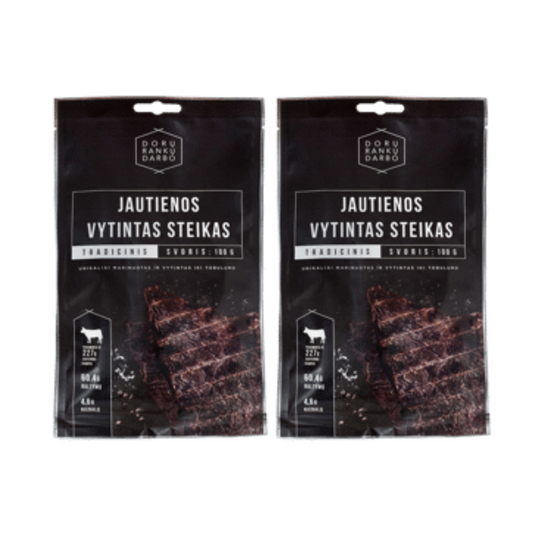 2 x Dried Beef Tradition Steak, 100g each